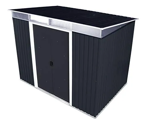 Duramax TOP Pent Roof Skylight 8 x 6 (4.86 m2) Metal Garden Shed, Made of Hot-Dipped Galvanized Steel, Strong Reinforced Roof Structure, Built-in skylight for sunlight, Metal Storage Shed, Anthracite