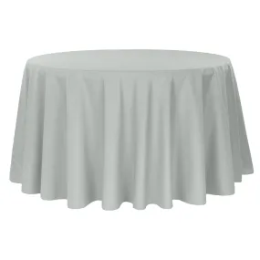 Economy Polyester Tablecloth 108" Round - Gray/Silver