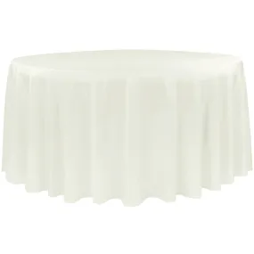 Economy Polyester Tablecloth 120" Round - Ivory