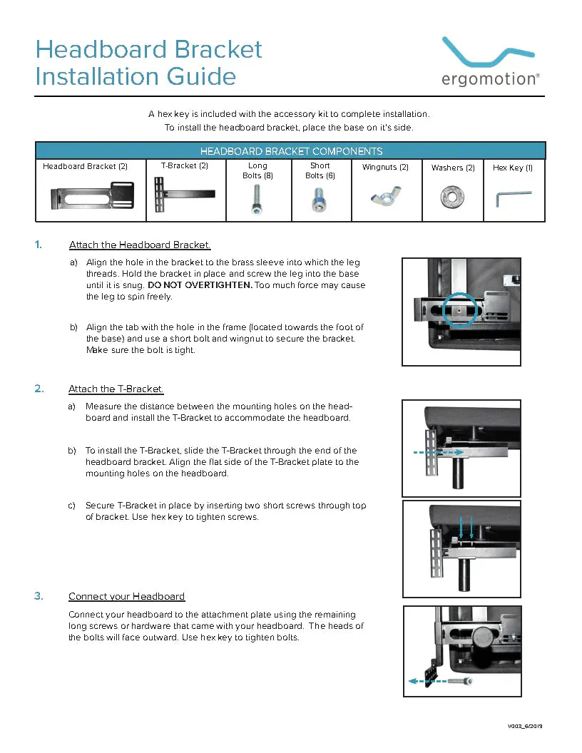 Optimized Title: Ergomotion Rio Adjustable Headboard Bracket Set for Enhanced Stability and Compatibility