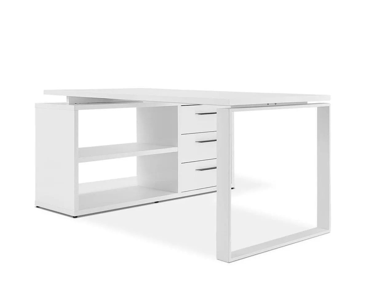 Gammel Desk With Reversible Return - White