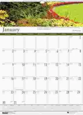 Gardens Of The World Monthly Wall Calendar 15-1/2 X 22