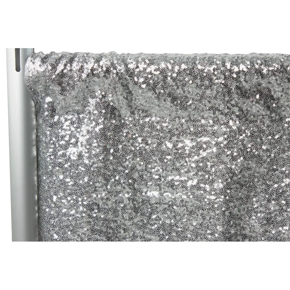 Glitz Sequin 14ft H x 52" W Drape/Backdrop panel - Silver