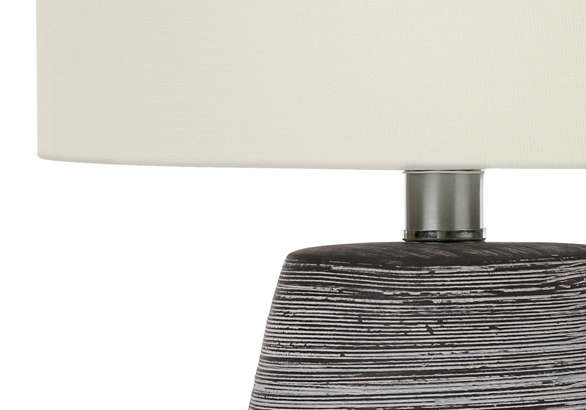 GloRays 19"H: Grey Ceramic Table Lamp - Illuminate Your Space with Contemporary Elegance