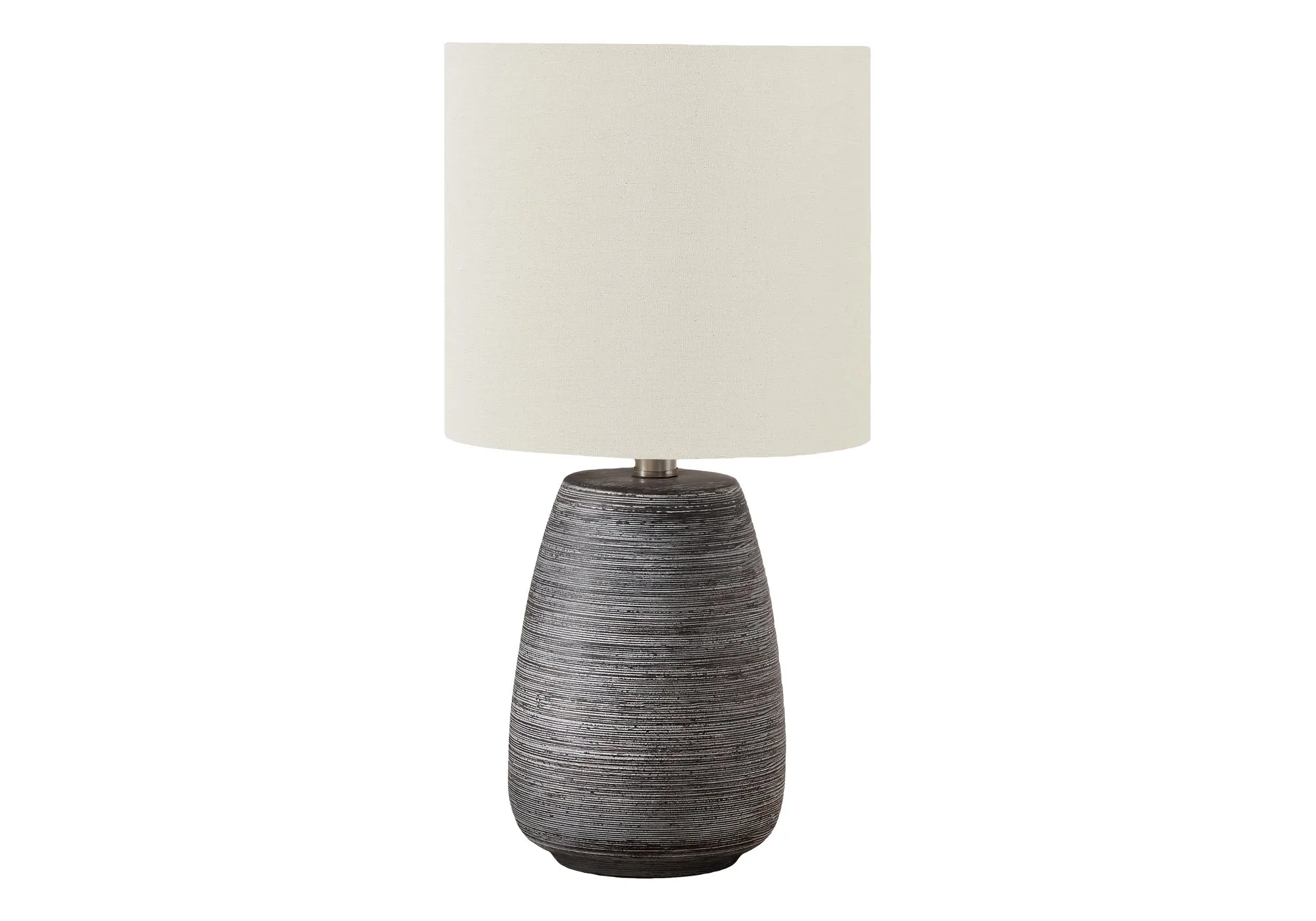 GloRays 19"H: Grey Ceramic Table Lamp - Illuminate Your Space with Contemporary Elegance