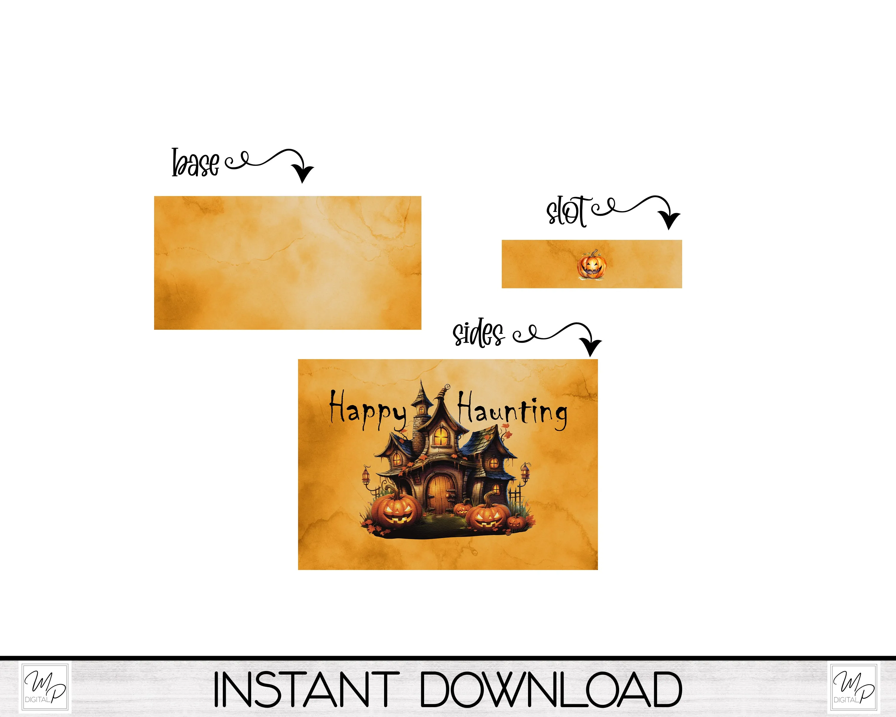 Halloween Happy Haunting House PNG for Sublimation of Napkin Holders, Digital Download, Commercial Use