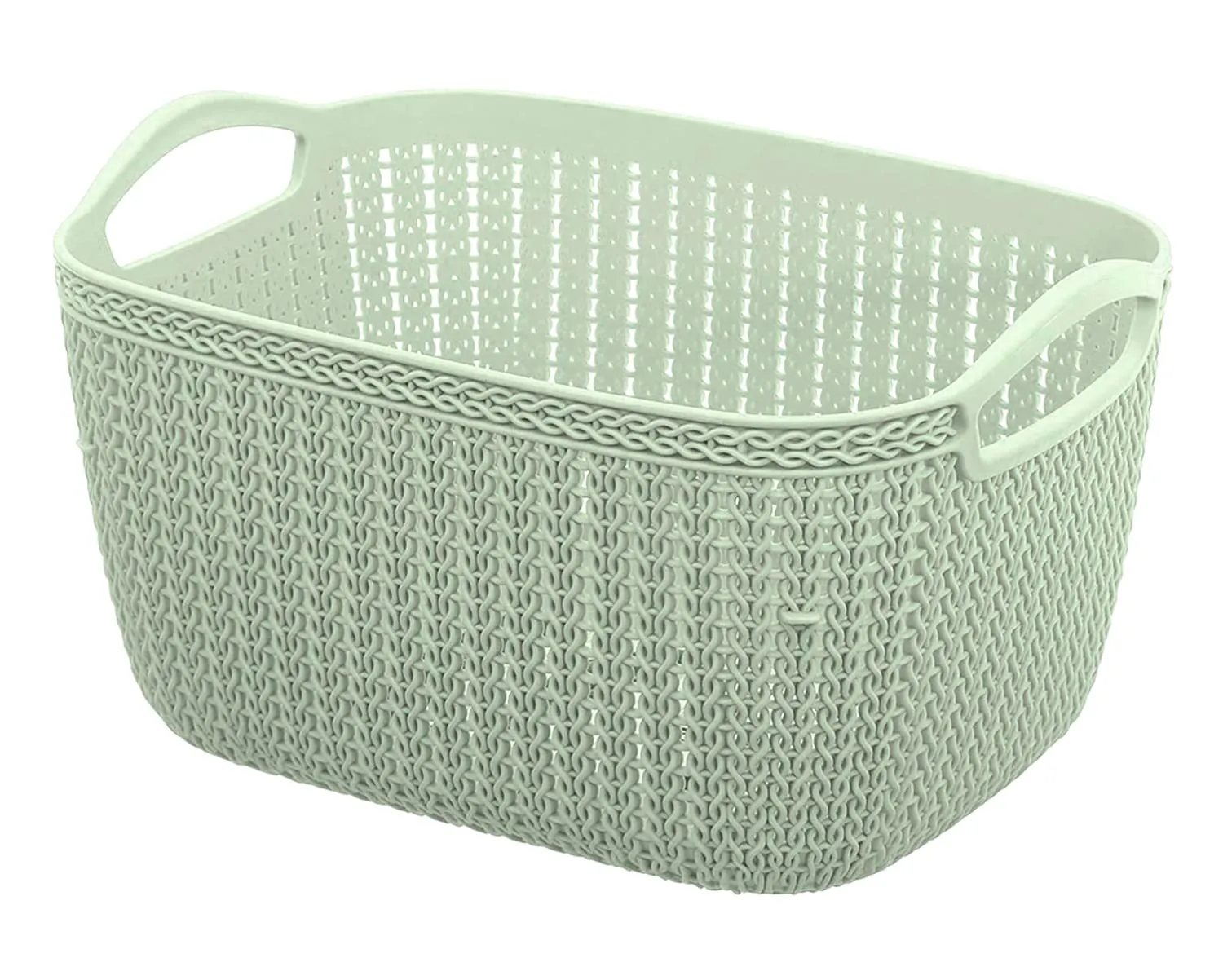 Heart Home Q-5 Multiuses Designer Unbreakable Plastic Storage Basket/Organizer/Bin For Home, Kitchen, Bathroom, Office Use Pack of 4 (Green)-50HH01627