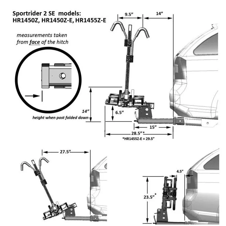 Hollywood HR1450Z Sport Rider-SE2 2-Bike 2" Hitch Rack