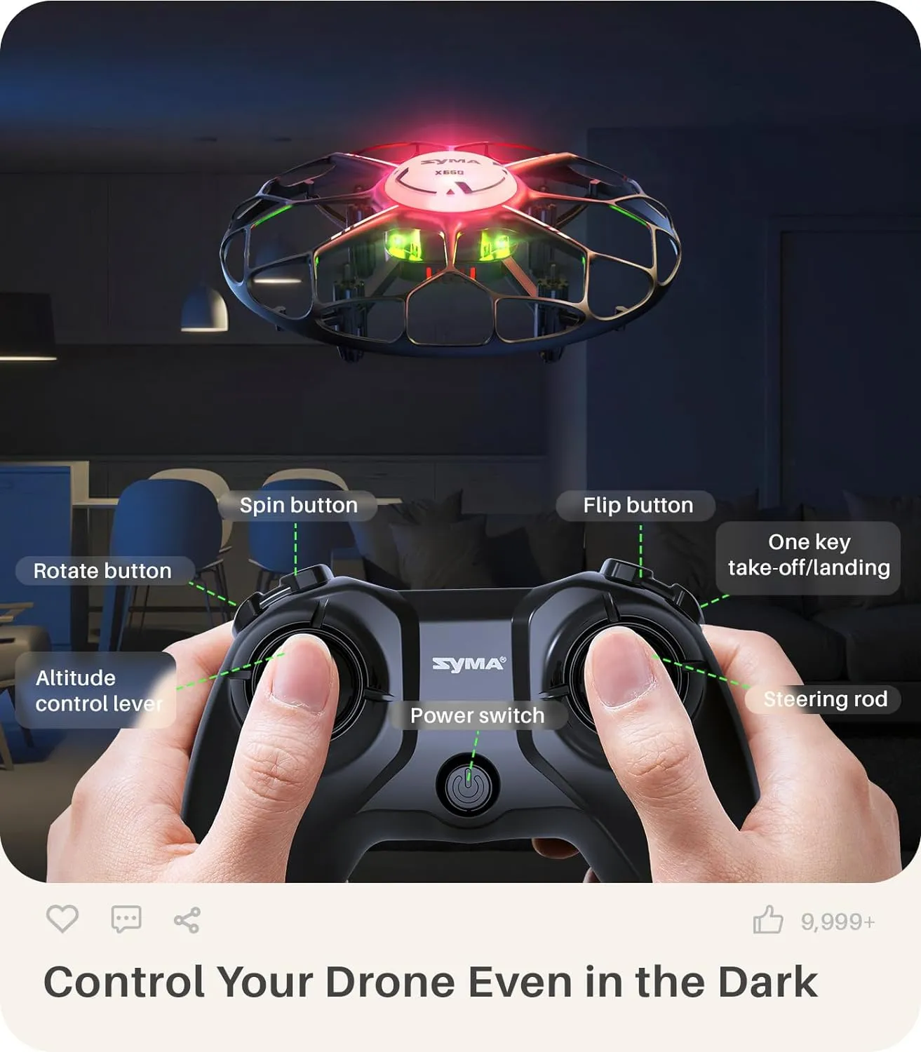 ITEM# 0205   Drone with LED, X660 Mini Quadcopter with 3D Flip, Rotary Ascent, Headless Mode, Speed Switch and Full Protection RC Helicopters UFO Toys Gifts for Beginners Adults (Watch Video)