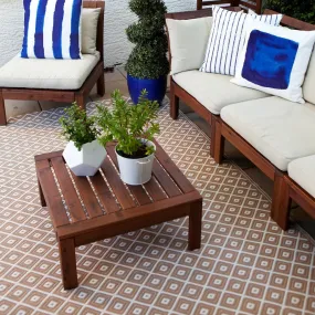 Kimberley Beige And White Diamond Recycled Plastic Reversible Outdoor Rug