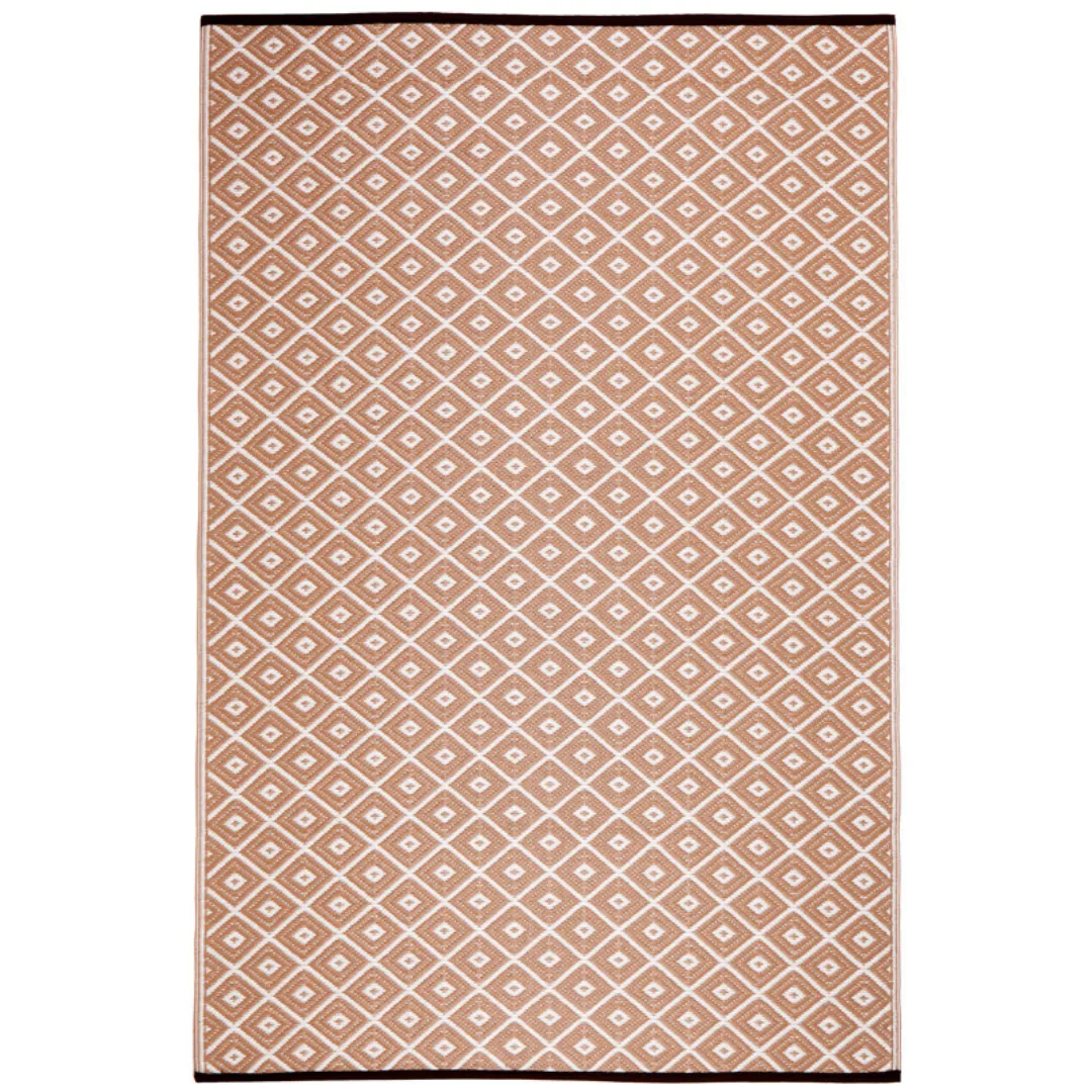 Kimberley Beige And White Diamond Recycled Plastic Reversible Outdoor Rug