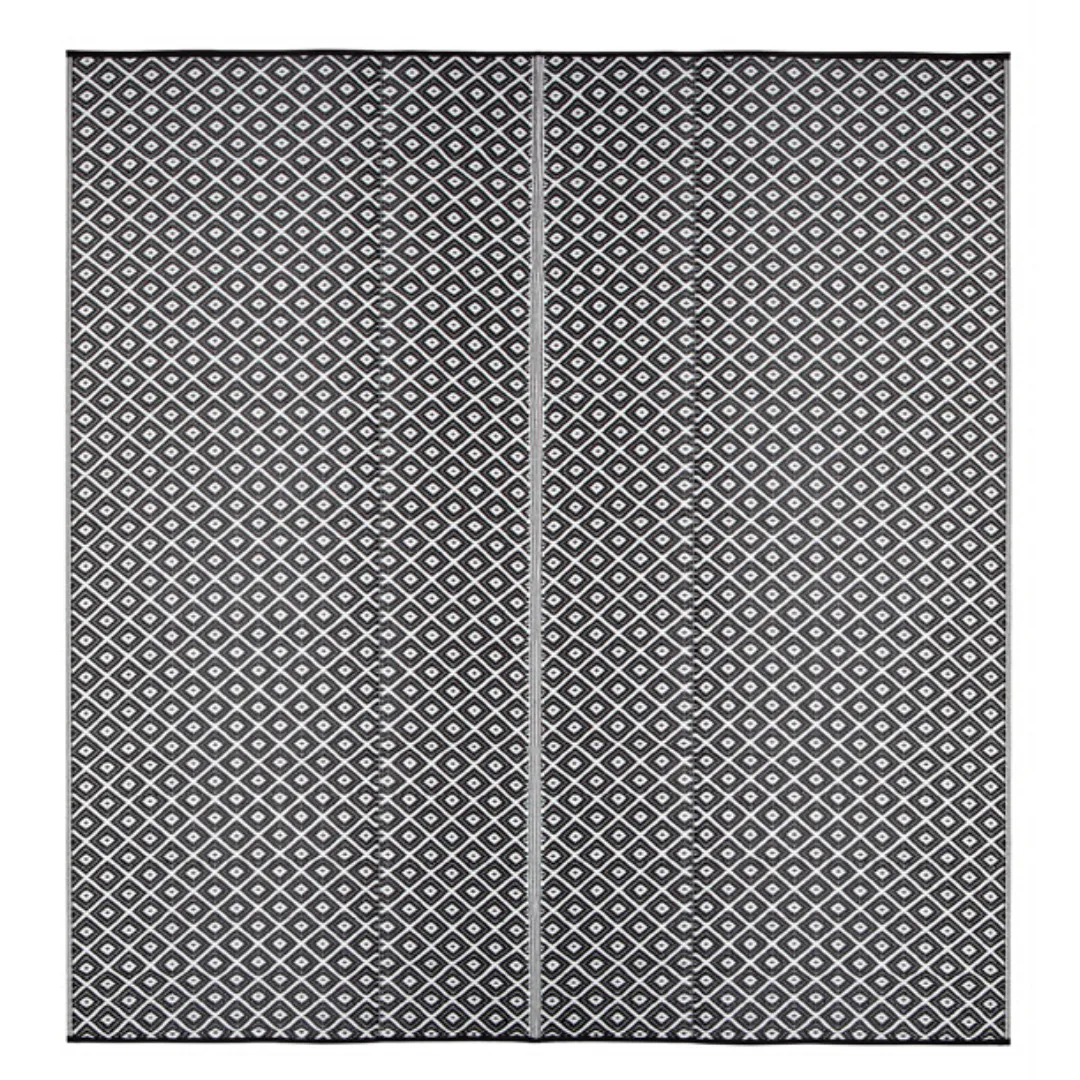 Kimberley Black & White Rectangular Diamond Pattern Foldable Waterproof XL Camping Mat - 270x360 CM