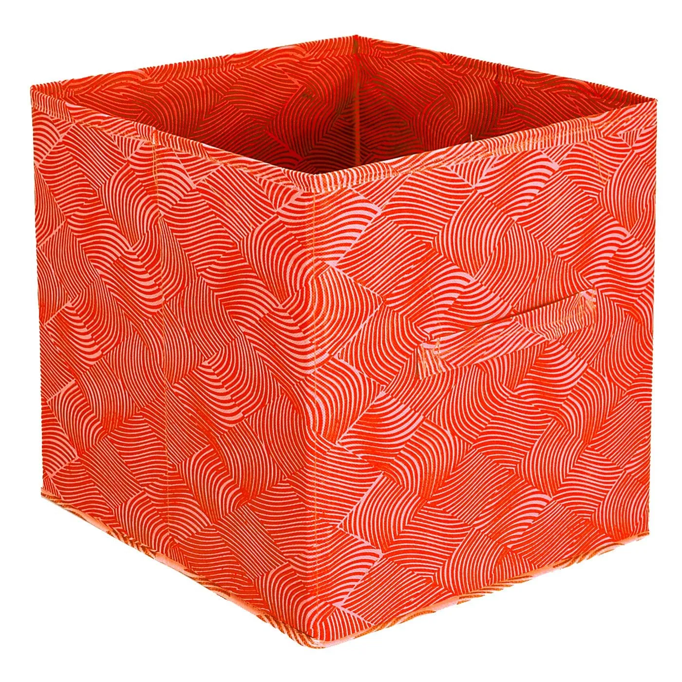 Kuber Industries Lehariya Printed Multipurposes Storage Box/Organizer With Handles (Orange) -HS43KUBMART26231