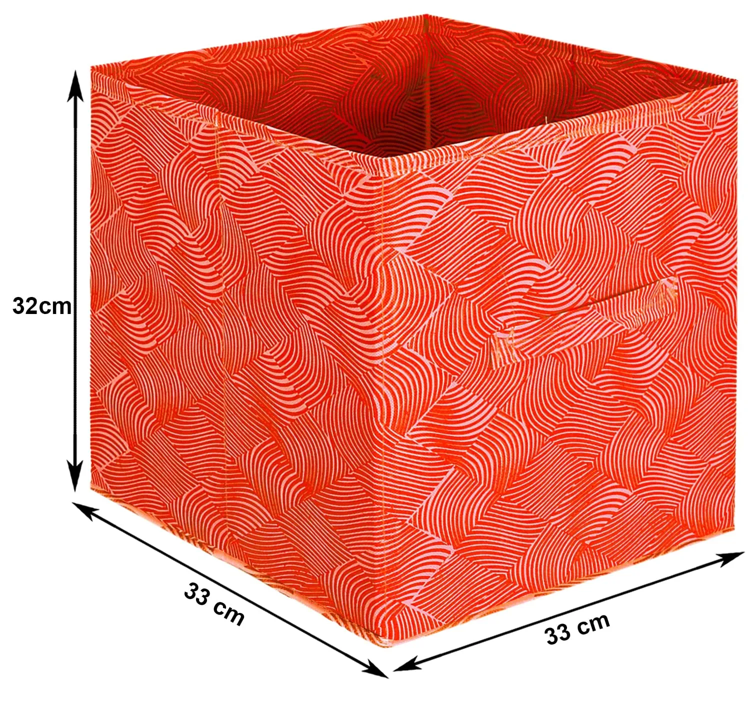 Kuber Industries Lehariya Printed Multipurposes Storage Box/Organizer With Handles (Orange) -HS43KUBMART26231