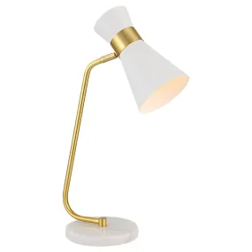 Metallic Workspace White and Gold Desk Lamp