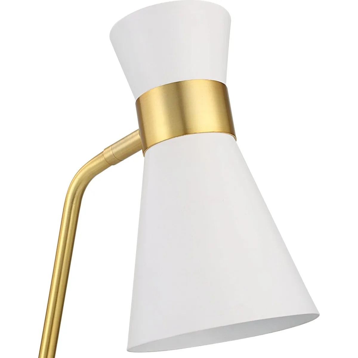 Metallic Workspace White and Gold Desk Lamp