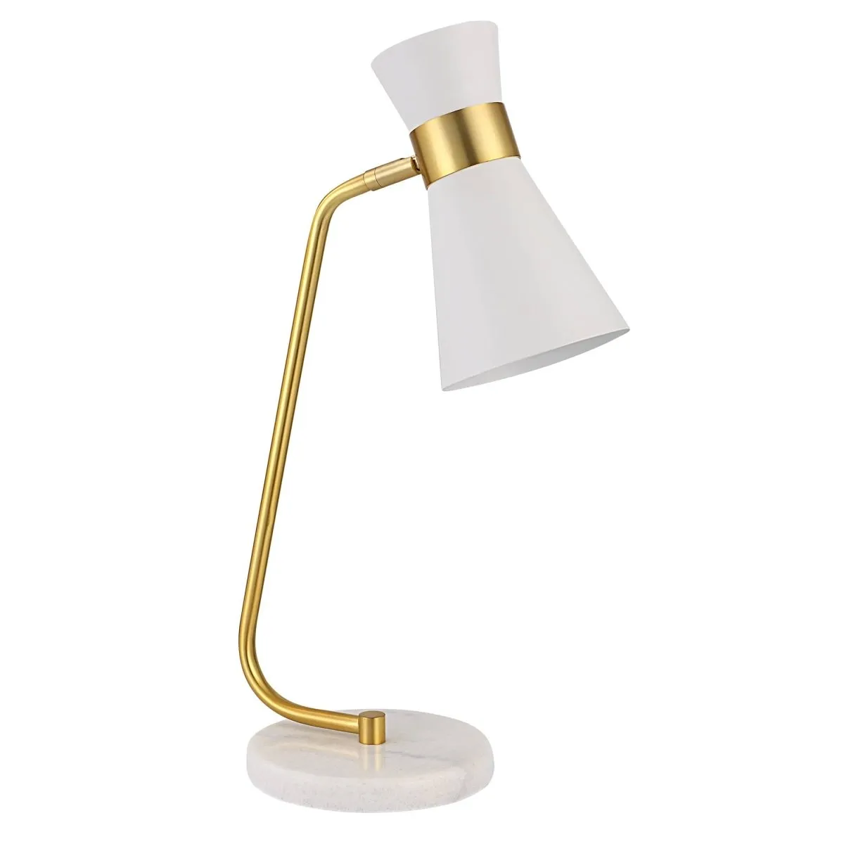 Metallic Workspace White and Gold Desk Lamp