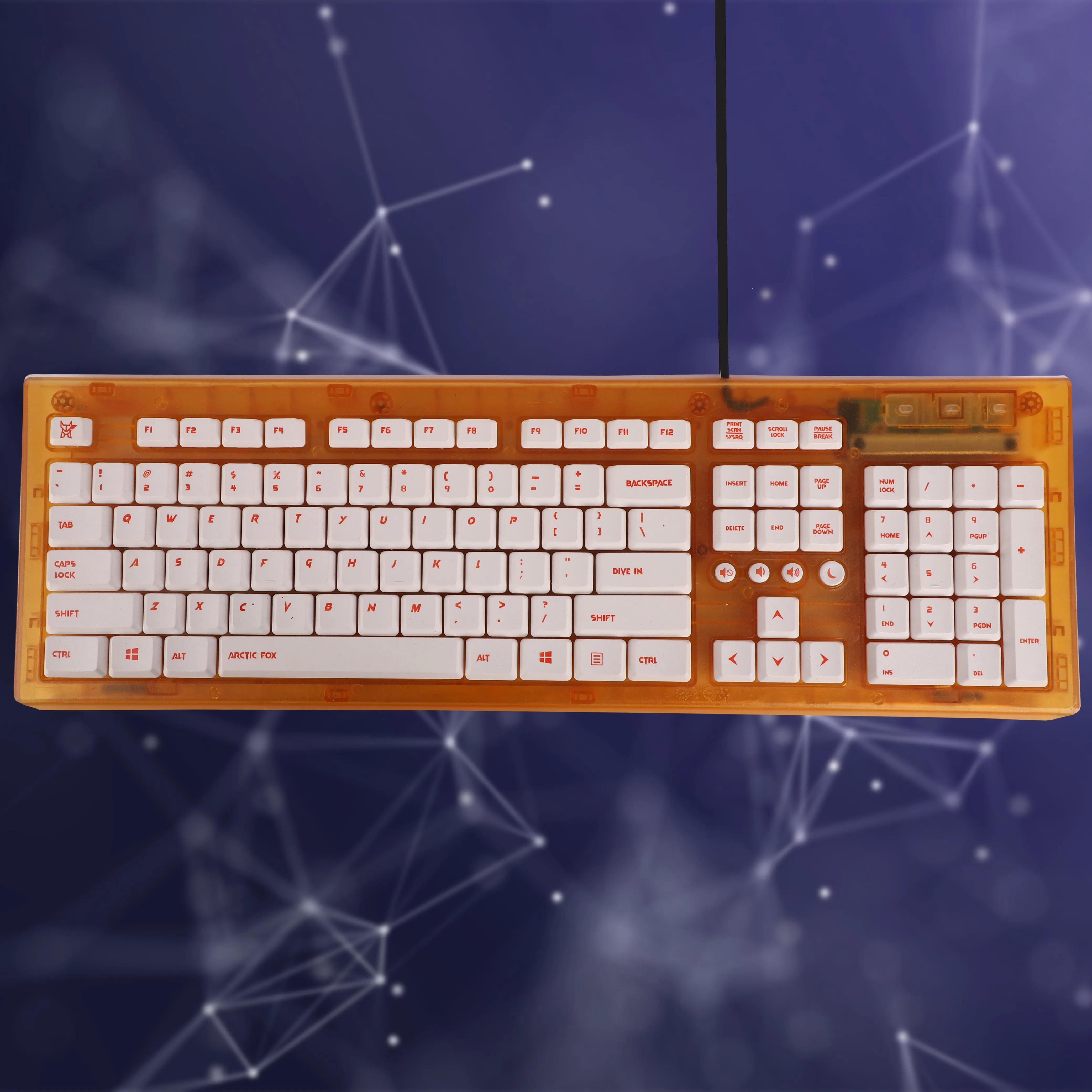 New Arctic Fox Crystal Wired Keyboard