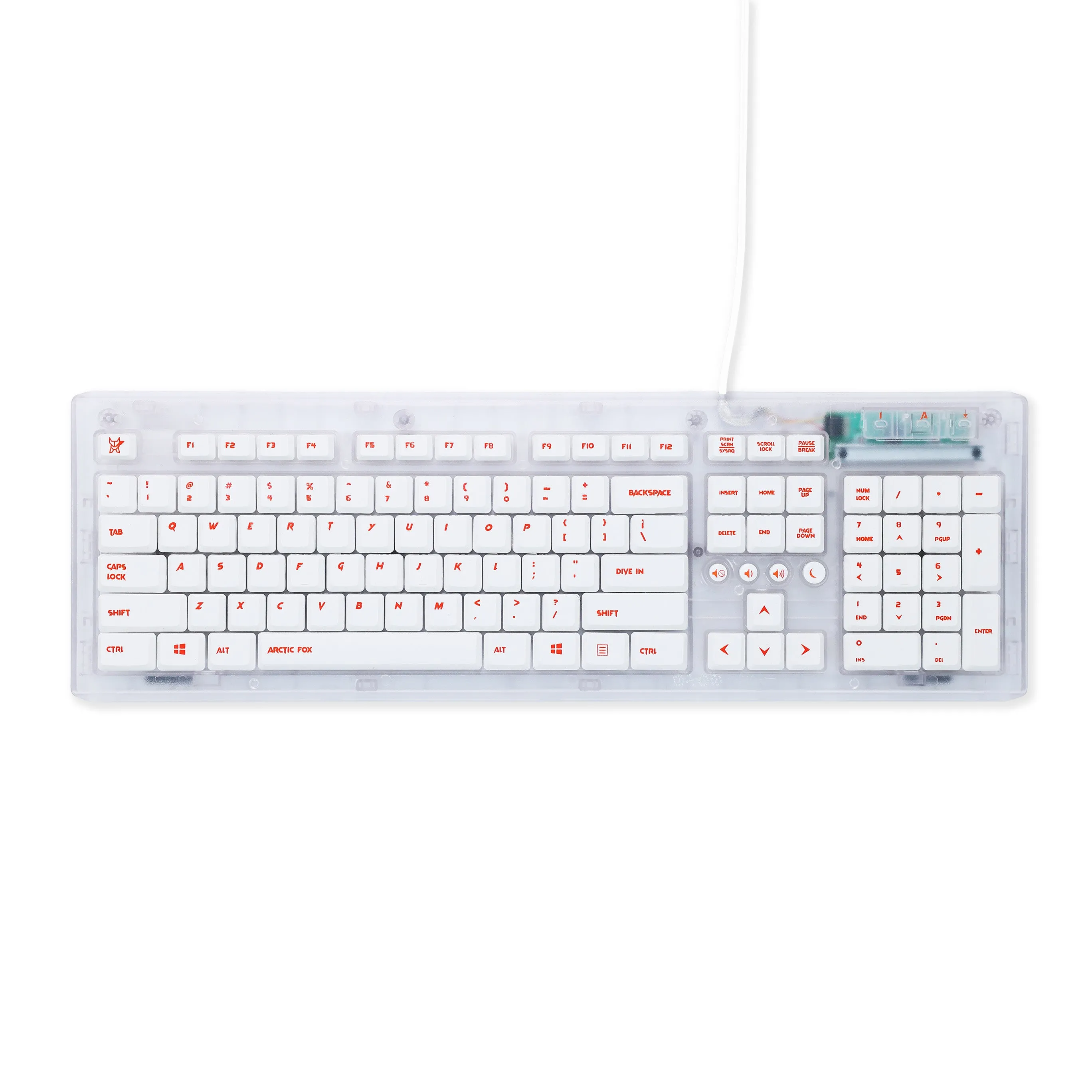 New Arctic Fox Crystal Wired Keyboard