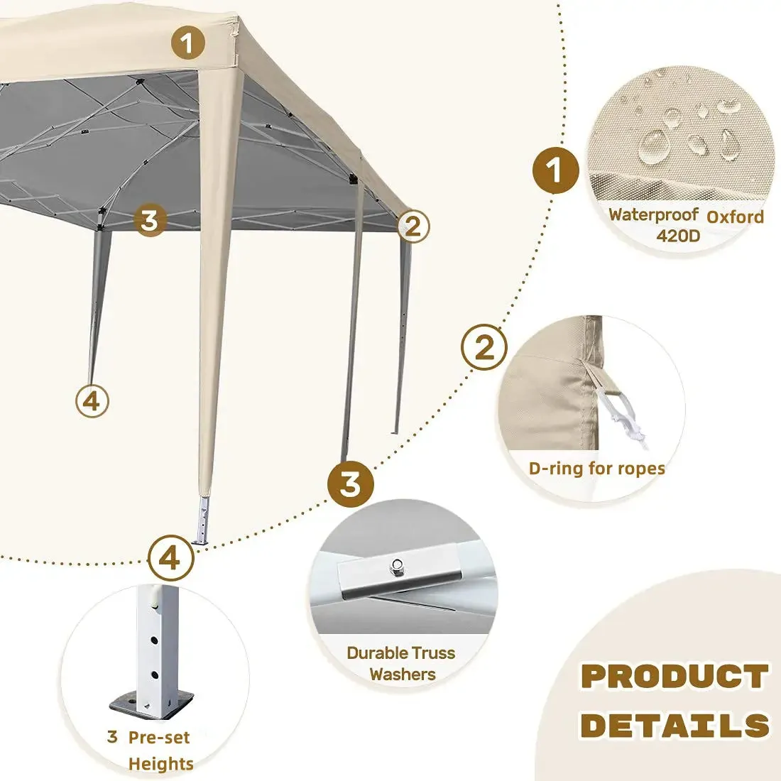 [New] No-Side 10'x20' EZ Pop up Canopy Tent