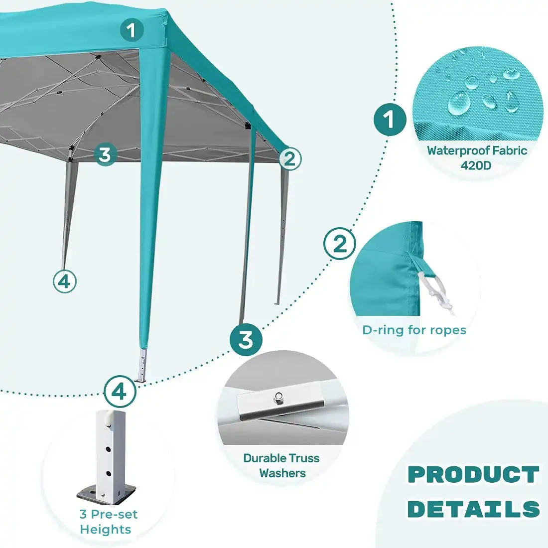 [New] No-Side 10'x20' EZ Pop up Canopy Tent