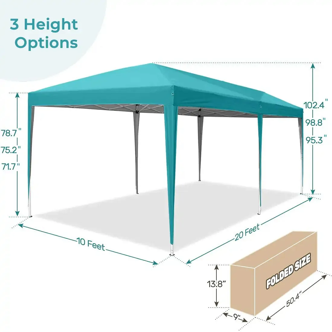 [New] No-Side 10'x20' EZ Pop up Canopy Tent