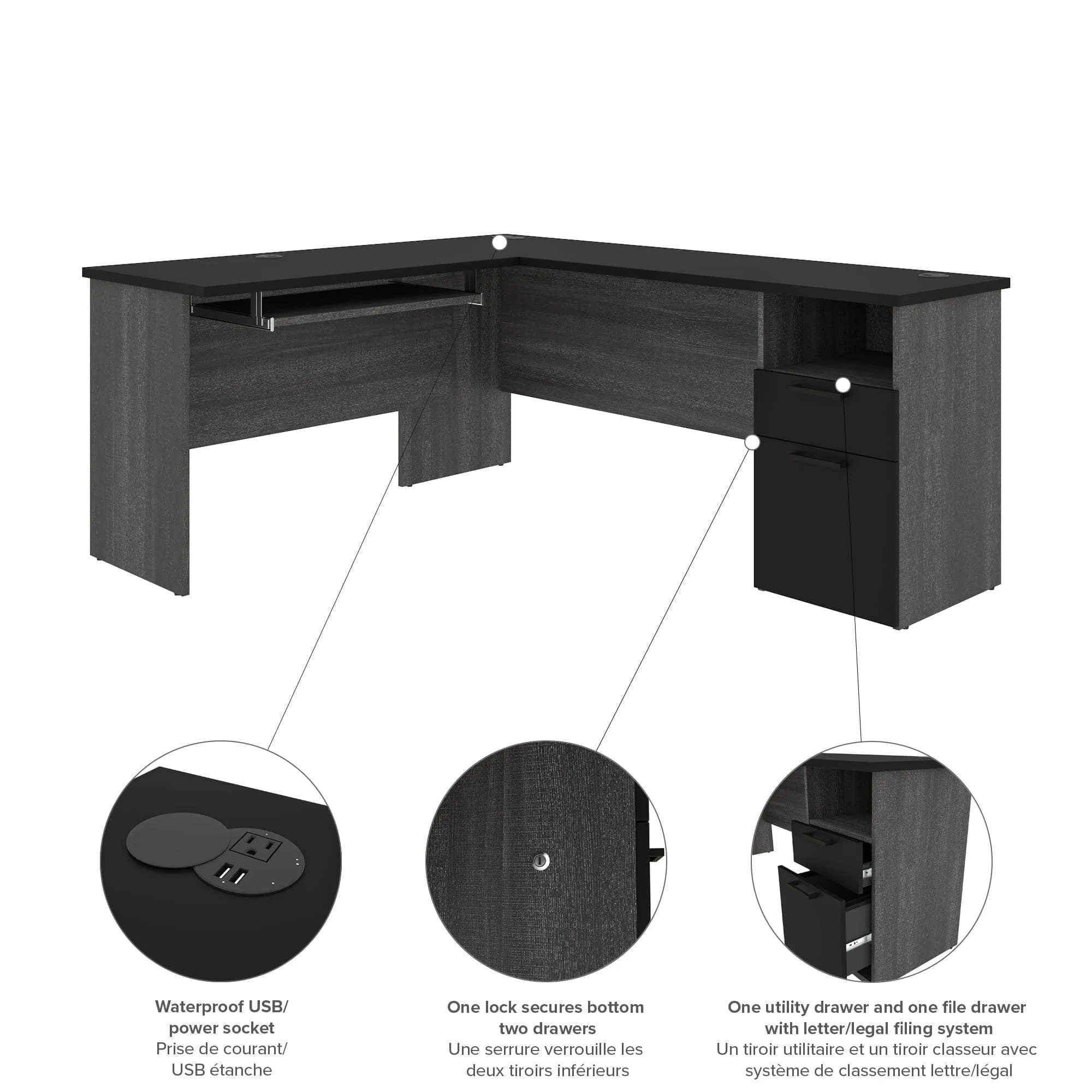 Norma 71W U Or L-Shaped Desk - Available in 2 Colours