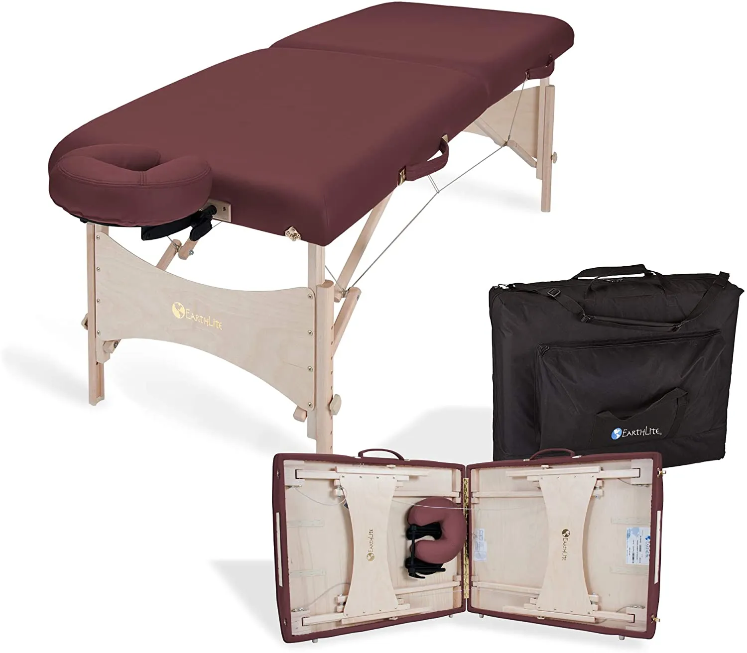 Portable Massage Table, Eco-Friendly Hard Maple Design, Superior Comfort, Face Cradle and Carry Case 30x73 Inches