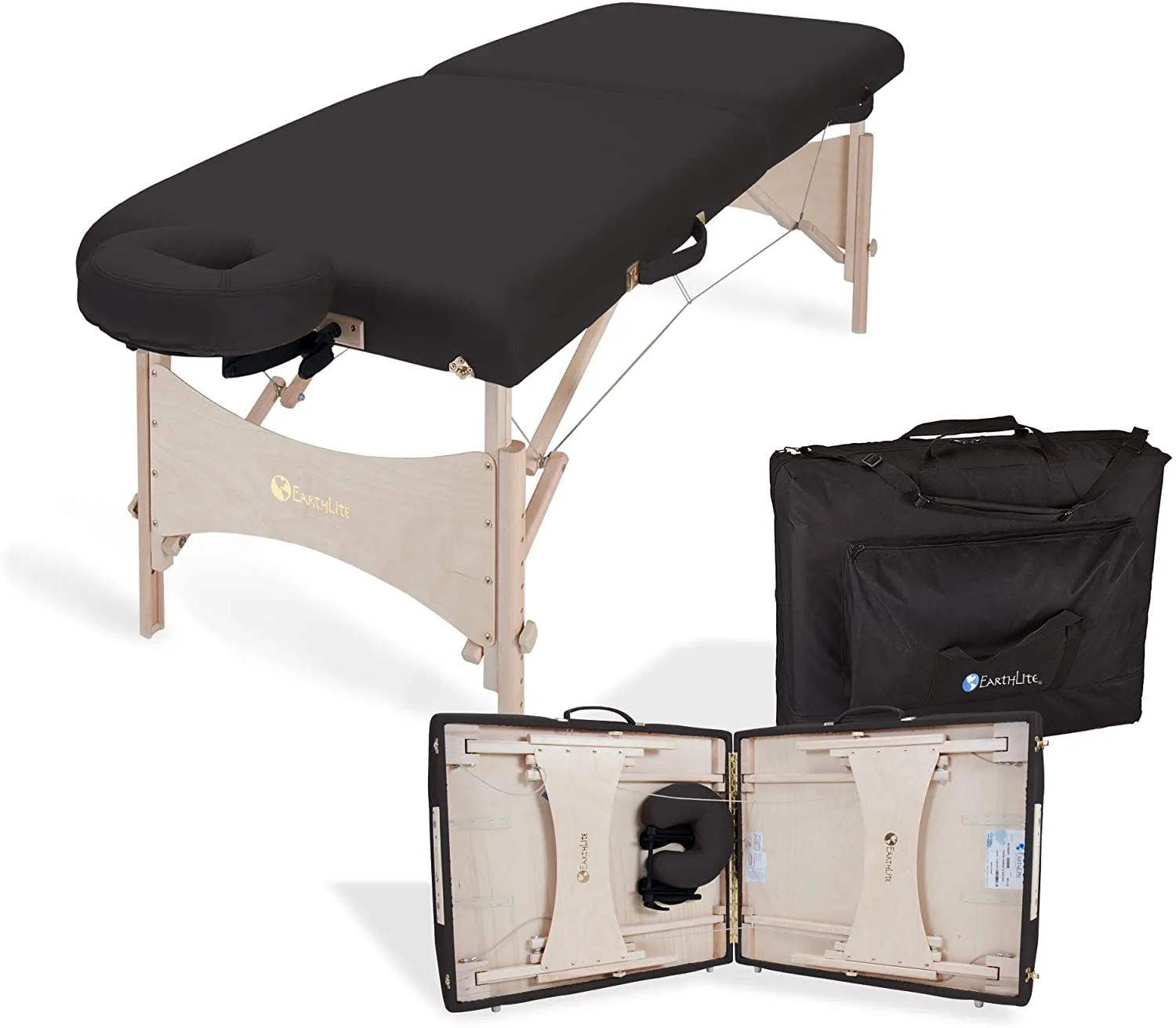 Portable Massage Table, Eco-Friendly Hard Maple Design, Superior Comfort, Face Cradle and Carry Case 30x73 Inches