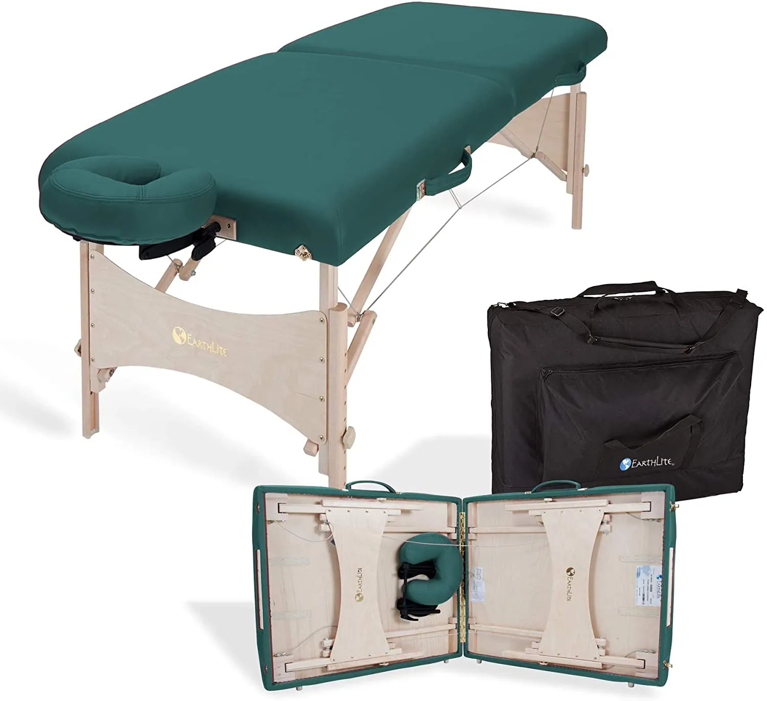 Portable Massage Table, Eco-Friendly Hard Maple Design, Superior Comfort, Face Cradle and Carry Case 30x73 Inches