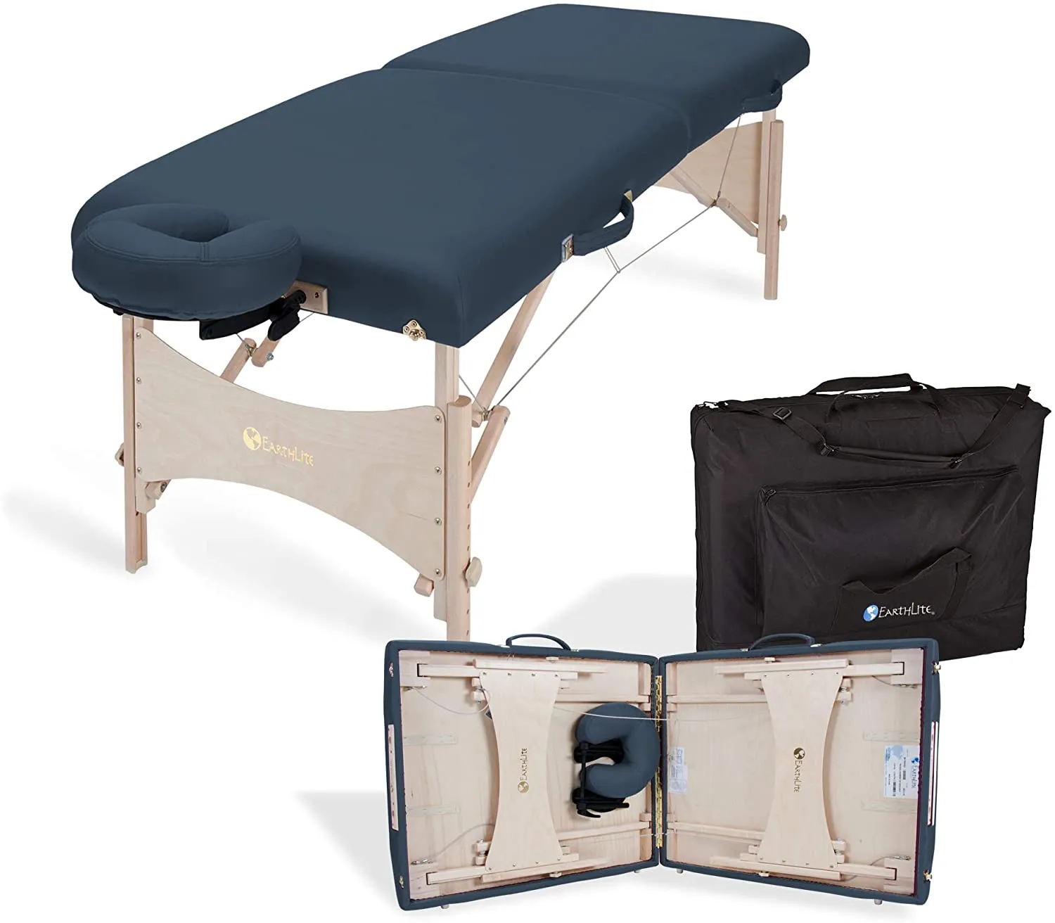 Portable Massage Table, Eco-Friendly Hard Maple Design, Superior Comfort, Face Cradle and Carry Case 30x73 Inches