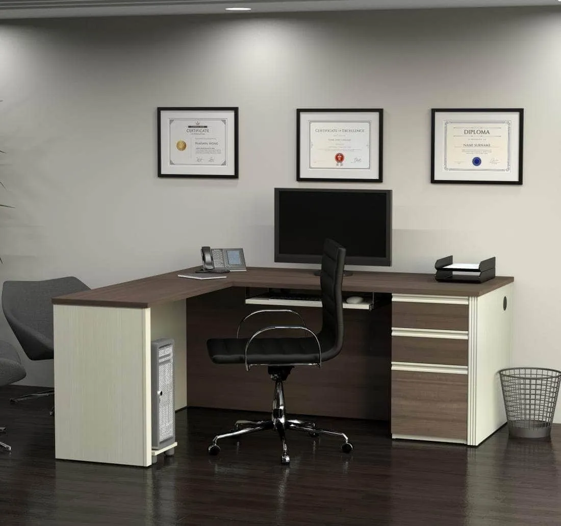 Prestige  L-Shaped Desk with Pedestal - Available in 2 Colours