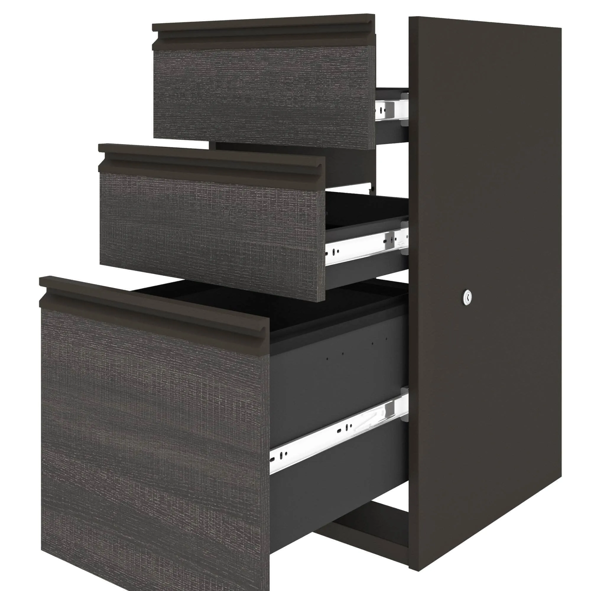 Prestige  Modern L-Shaped Office Desk with Two Pedestals and Hutch - Available in 2 Colours