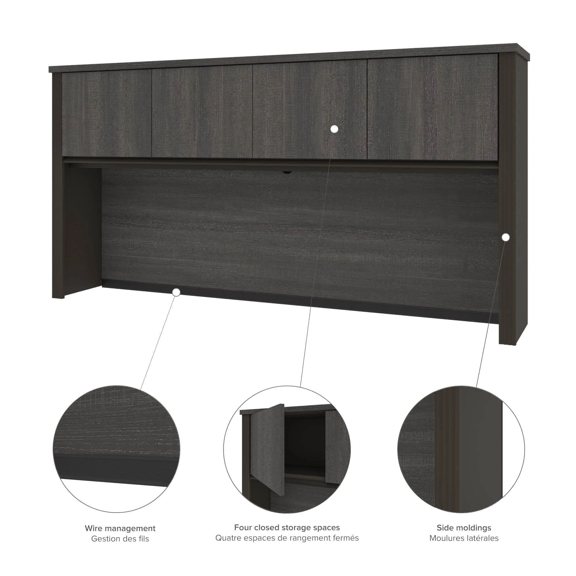 Prestige  Modern L-Shaped Office Desk with Two Pedestals and Hutch - Available in 2 Colours