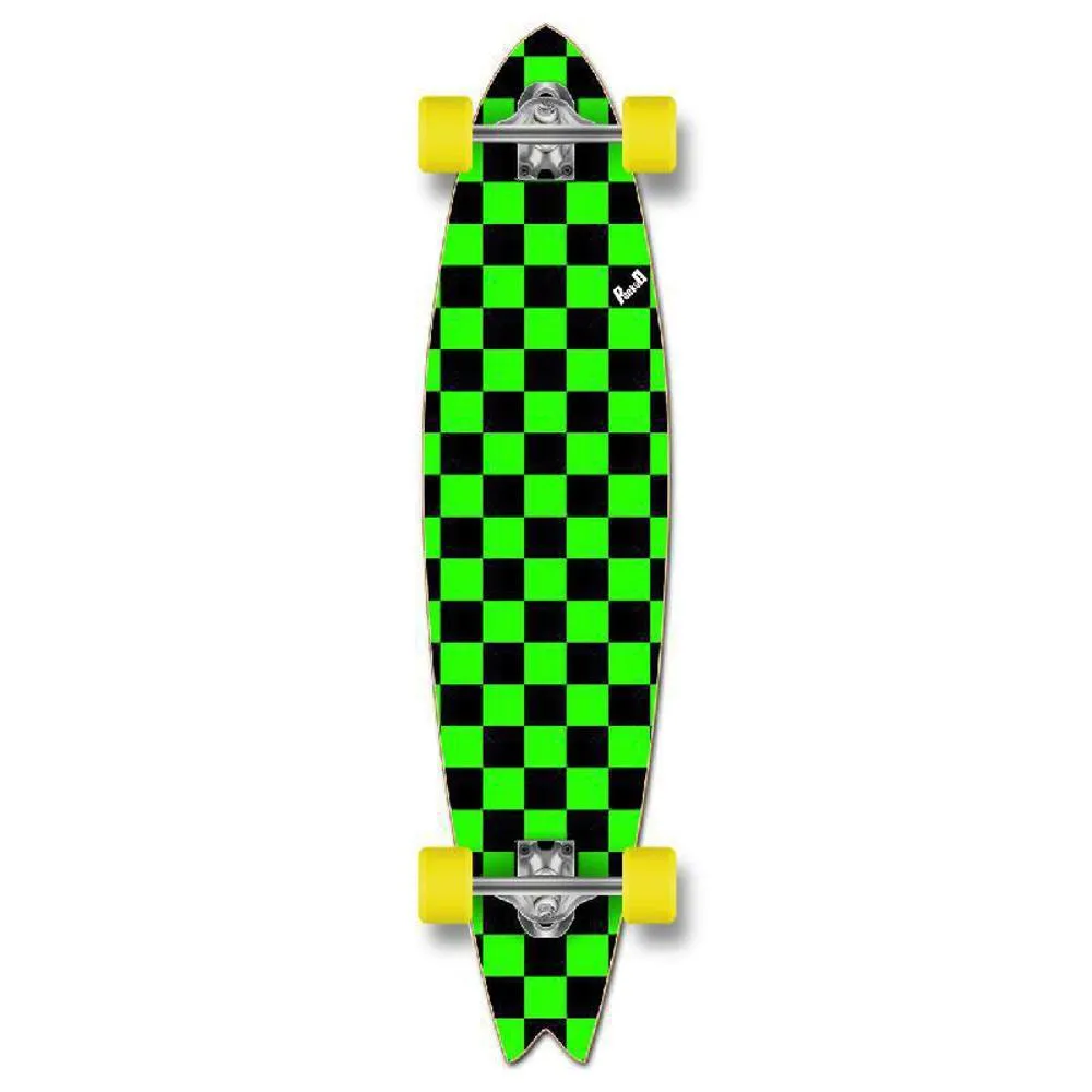 Punked Checkered Green Fishtail 40" Longboard