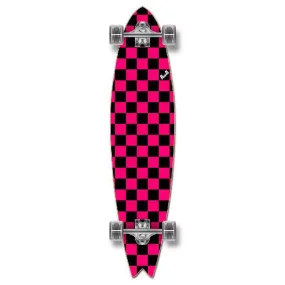 Punked Checkered Pink Fishtail Longboard