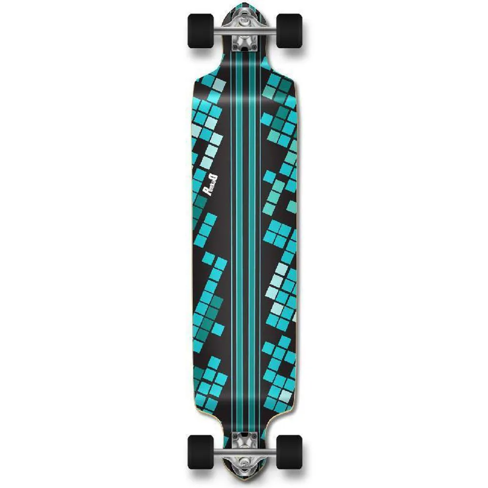 Punked Drop Down Black Digital Wave Downhill Longboard