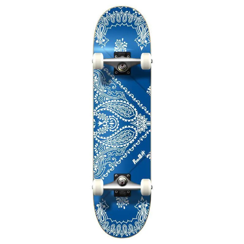 Punked Graphic Complete Skateboard - Bandana Blue