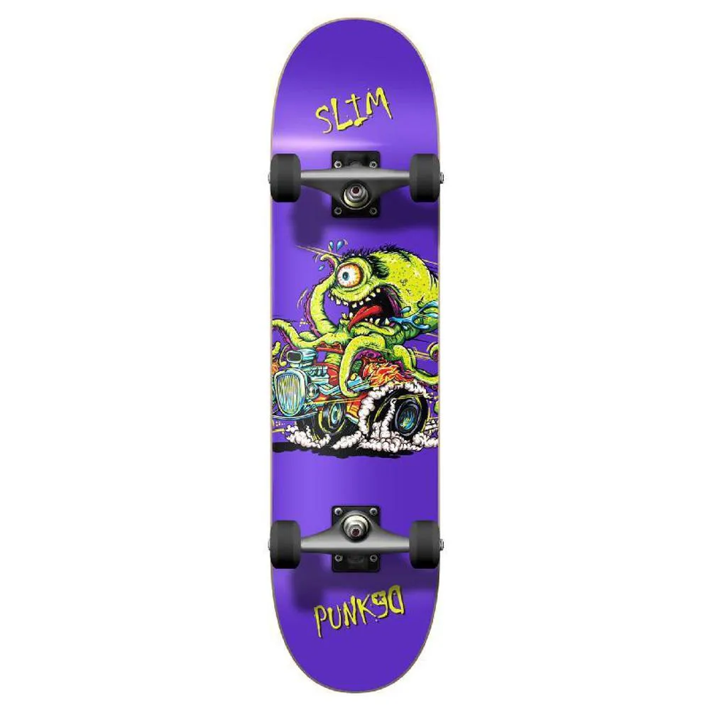 Punked Graphic Hot Rod Slim Complete Skateboard