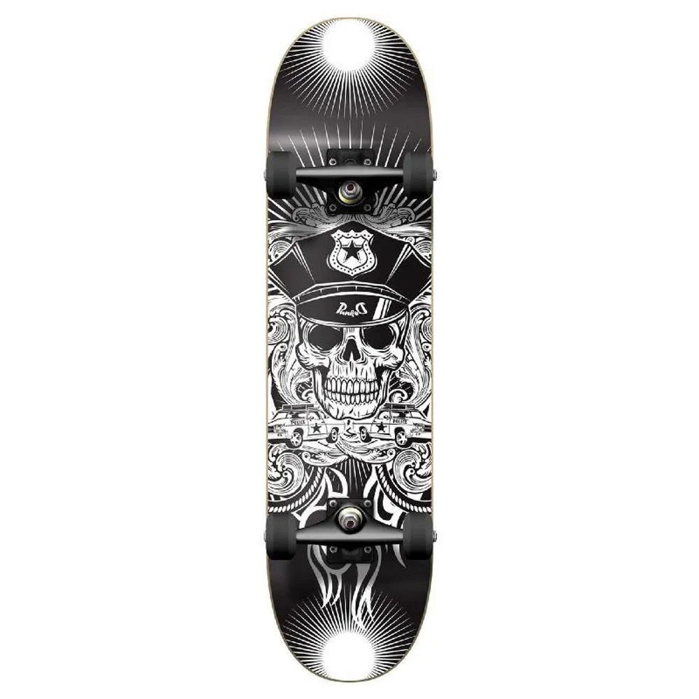 Punked Graphic Skull Cop Complete Skateboard