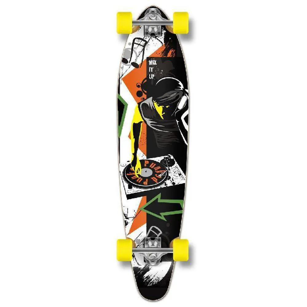 Punked Kicktail DJ Mixitup Longboard Complete