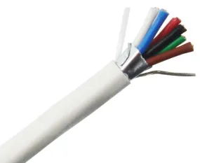 Security Alarm Cable - Plenum (CMP) - 18/6 AWG, CL3P, Stranded (7 Strand), Shielded, 1000ft, White