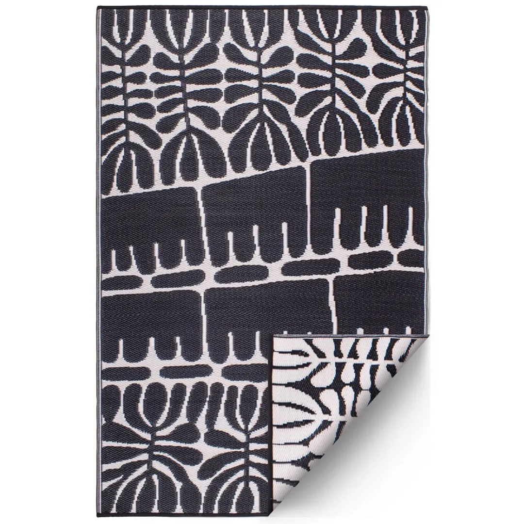 Serowe Black and White Waterproof Large Outdoor Rug