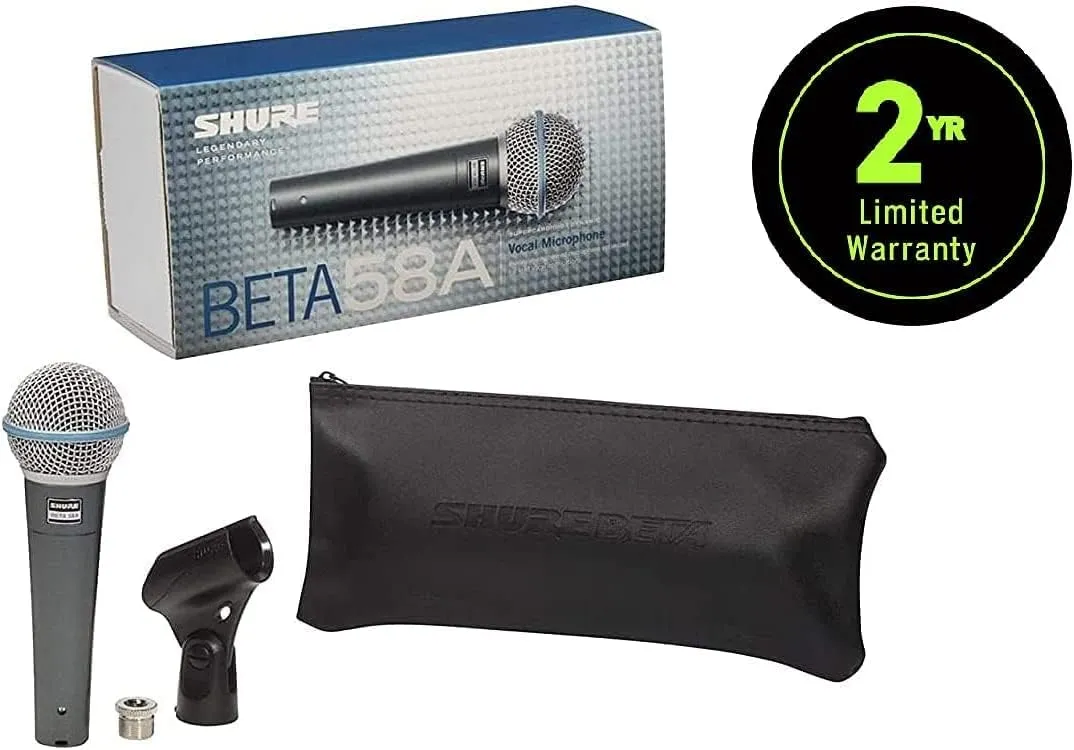 Shure Beta 58A Handheld Supercardioid Dynamic Microphone