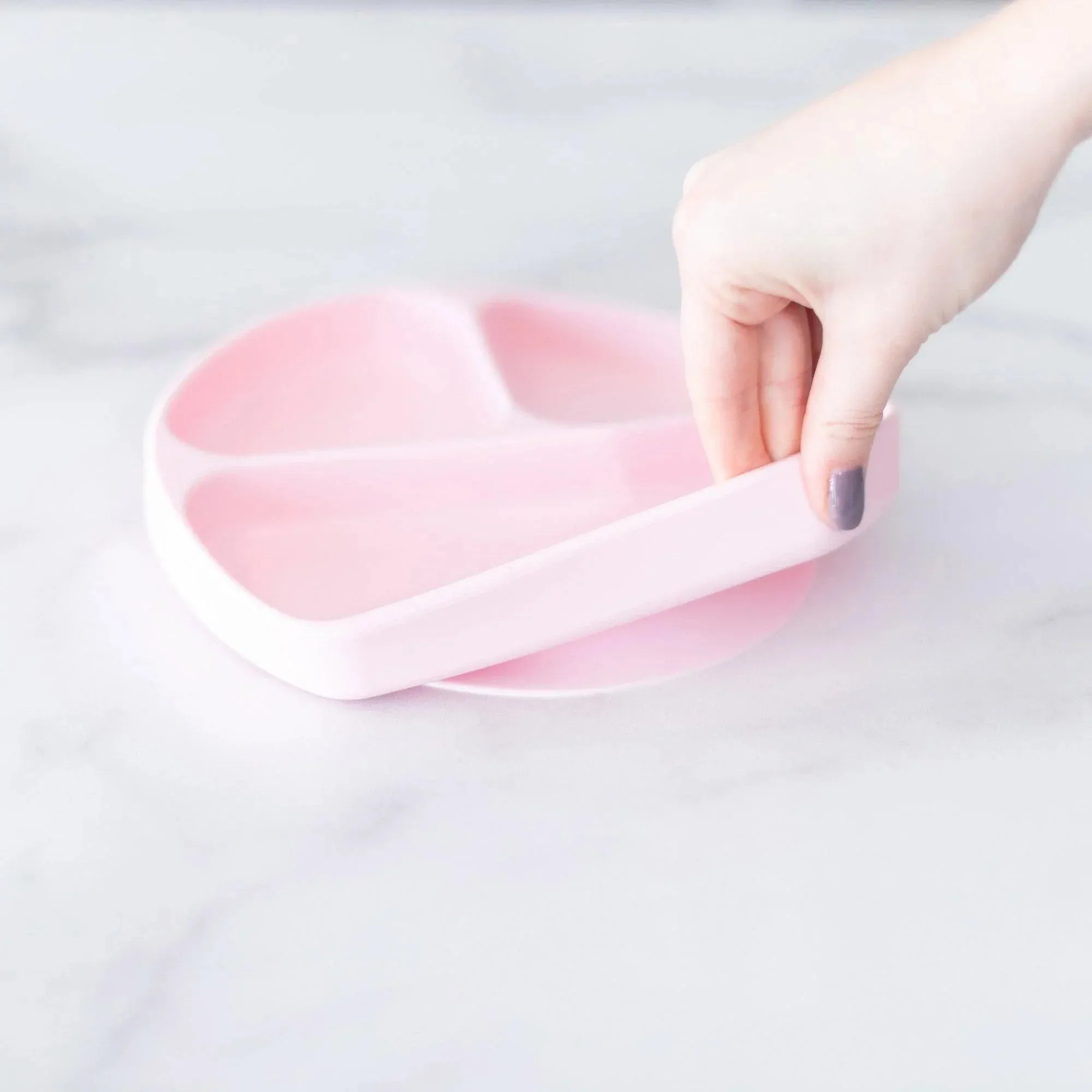 Silicone Grip Dish: Pink