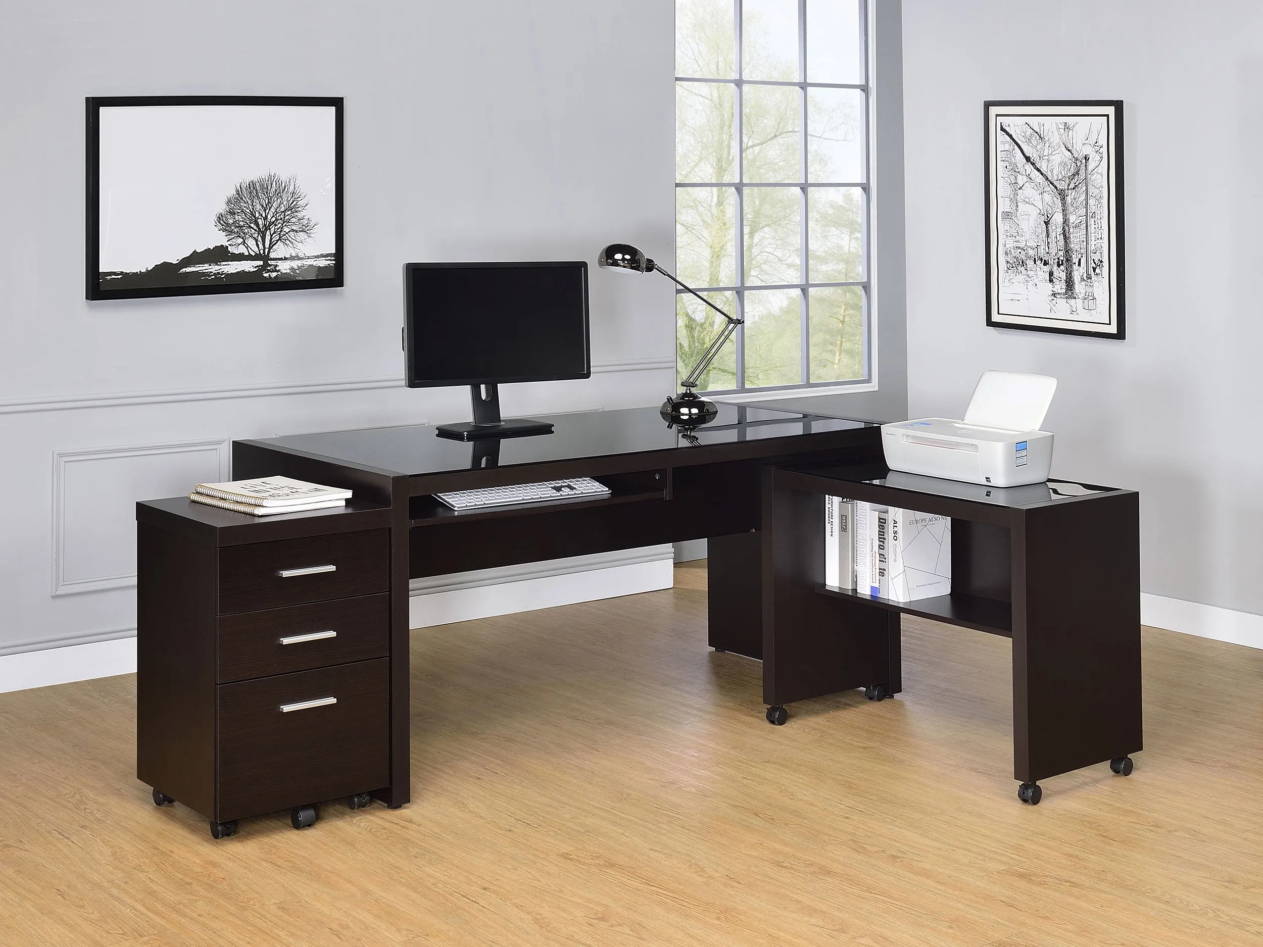 Skeena 3-piece Home Office Set Cappuccino