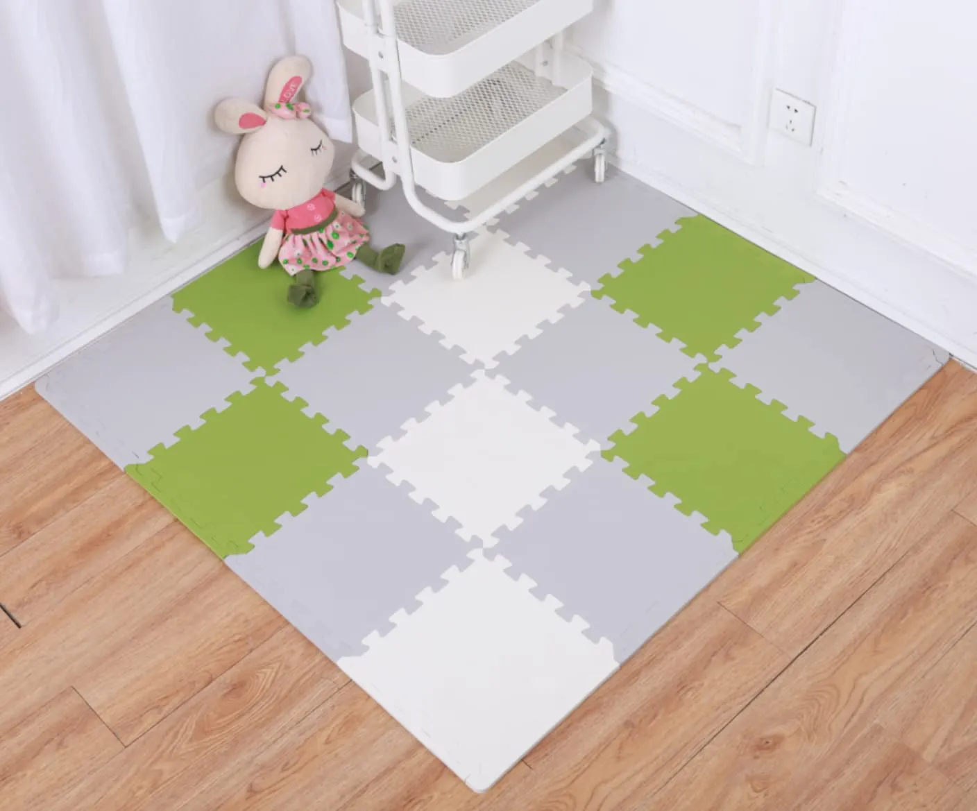 Soft Baby Play Mat - Non-Toxic, Interlocking Eva Foam Tiles, 16 Pieces - Safe