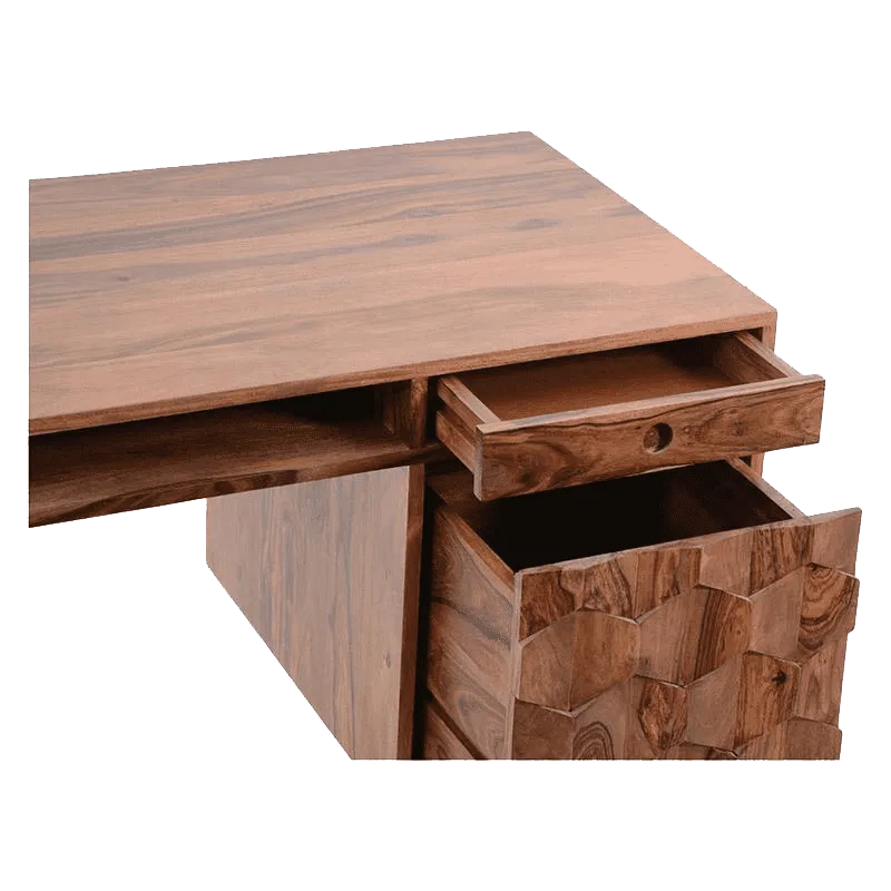 Solid Wood Million Study Table with Storage Honey