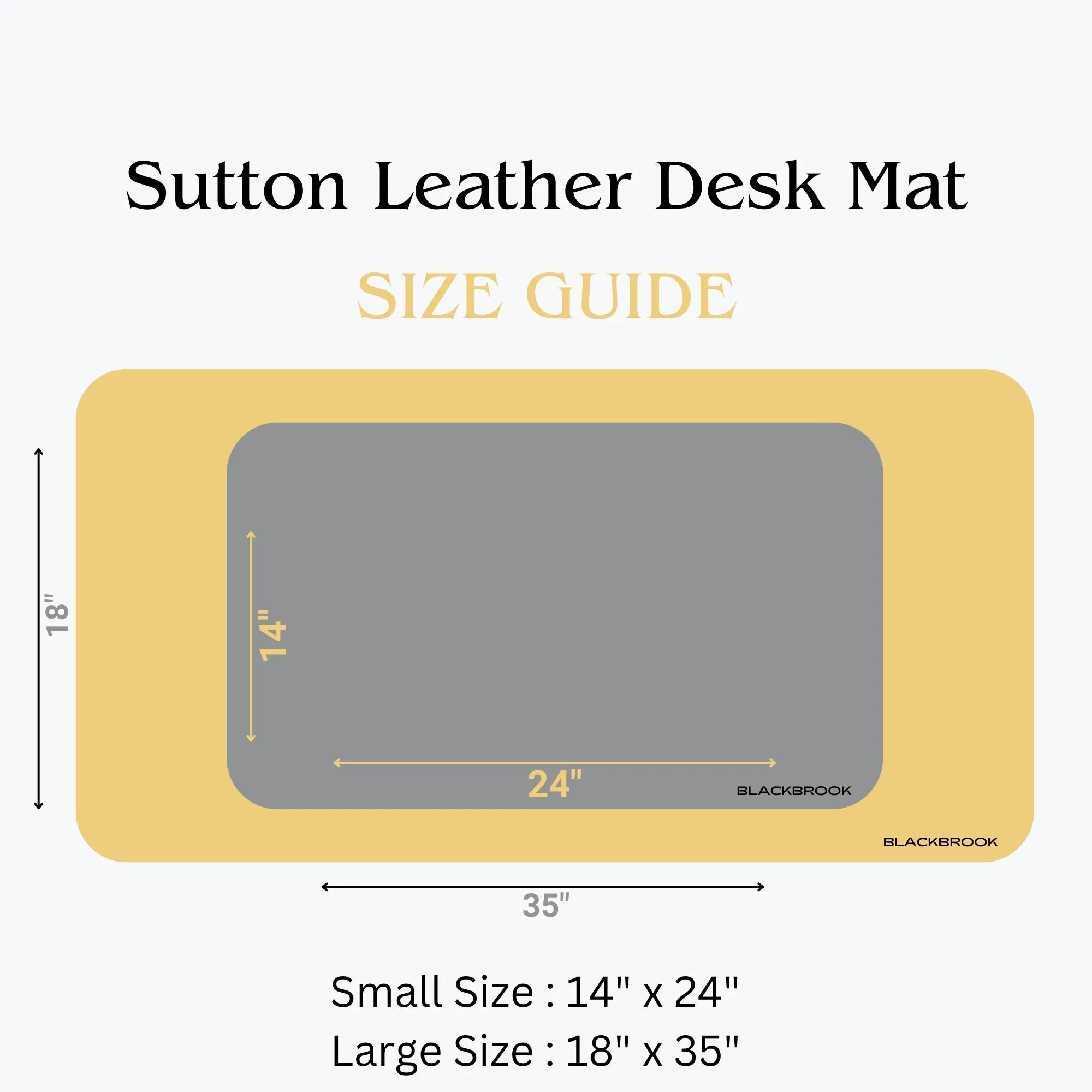 Sutton Leather Desk Mat, Small, Brown