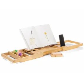 Tranquil Beauty Bath White Caddy  Natural Sustainable Bamboo Bath Tray Bath